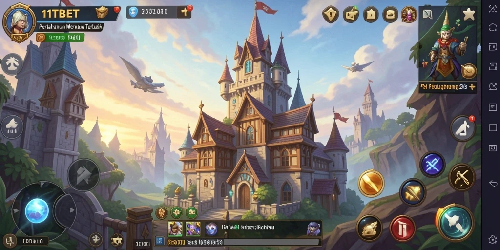 Tampilan gameplay seru di 11TBET dengan menara yang kuat.
