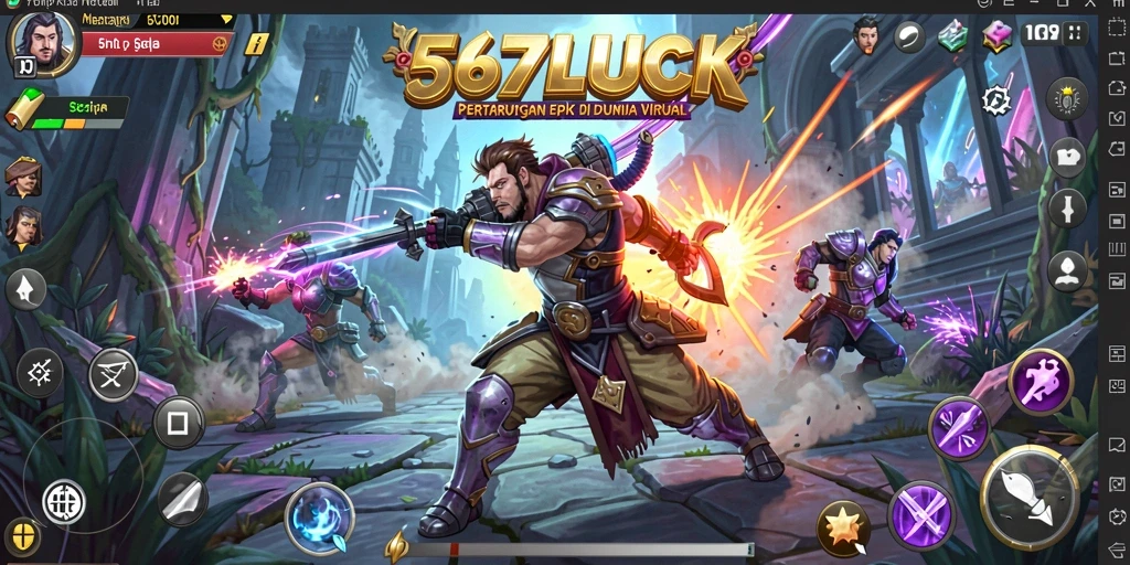 Gameplay mendebarkan di arena pertarungan 567LUCK.