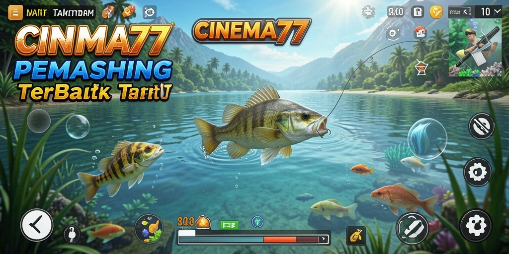 Tampilan gameplay CINEMA77 menampilkan aksi seru memancing ikan.