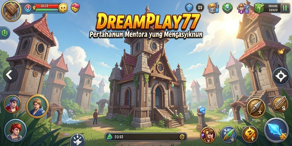 Tampilan gameplay menarik dari menara pertahanan di DREAMPLAY77.