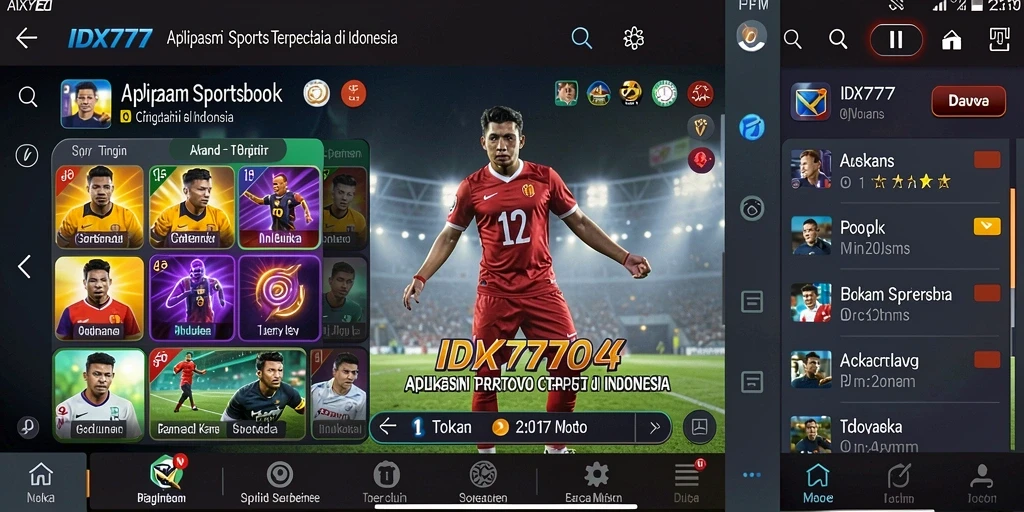 Tampilan gameplay taruhan olahraga di aplikasi IDX777.