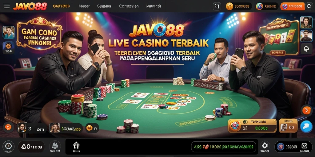 Gameplay seru JAVO88 dengan dealer profesional dan permainan langsung.