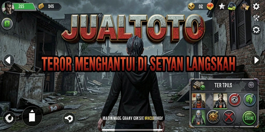 Screenshot utama JUALTOTO menampilkan pengalaman gameplay menegangkan dengan atmosfer horor yang kuat.