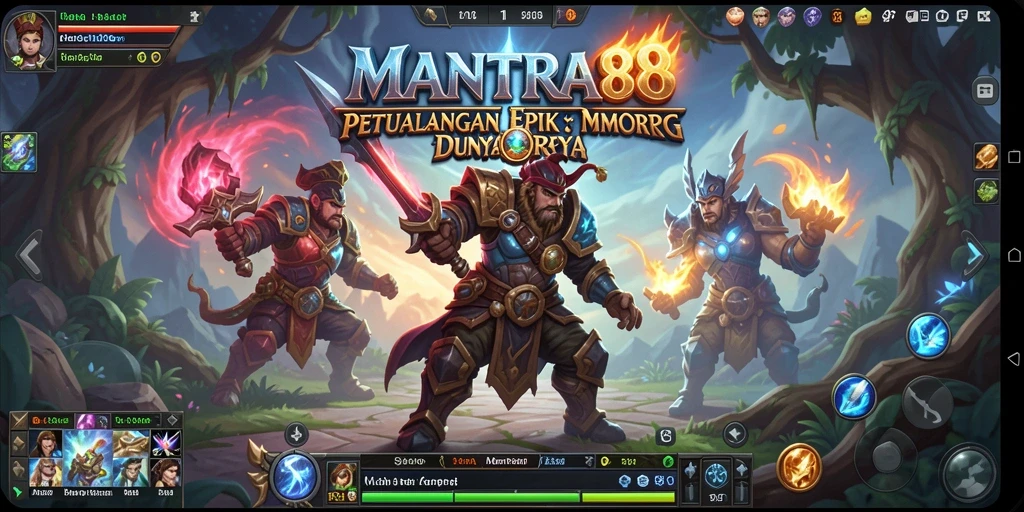 Tampilan gameplay menarik dalam MANTRA88 dengan fitur petualangan MMORPG.