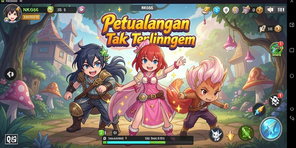 Screenshot menampilkan aksi seru dari gameplay Anime NK666.