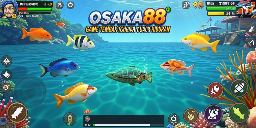 Gameplay seru dalam OSAKA88 saat menembak ikan.