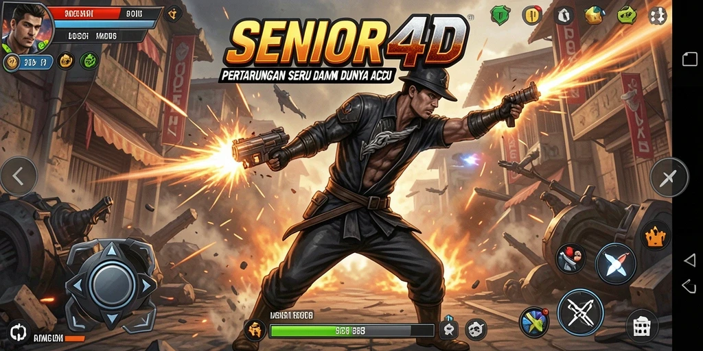 Screenshot gameplay <strong>SENIOR4D</strong> menampilkan petualangan aksi yang mendebarkan.