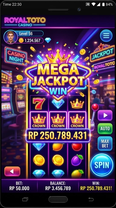 Pengguna menjelajahi berbagai kategori di royaltoto.